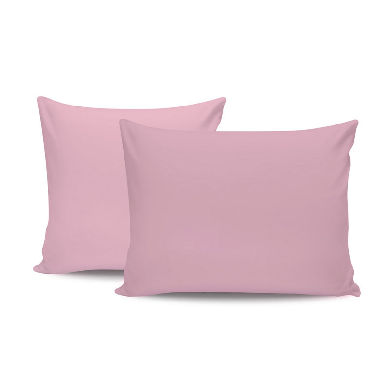 Soft Cotton Pillowcase Set (2 Pieces), Dusty Rose, 19.7 x 27.6 inches | 100% Cotton Ranforce, 155 Thread Count | Envelope Closure, Machine Washable at 30°C | Perfect for Cozy Bedrooms & Elegant Decor
