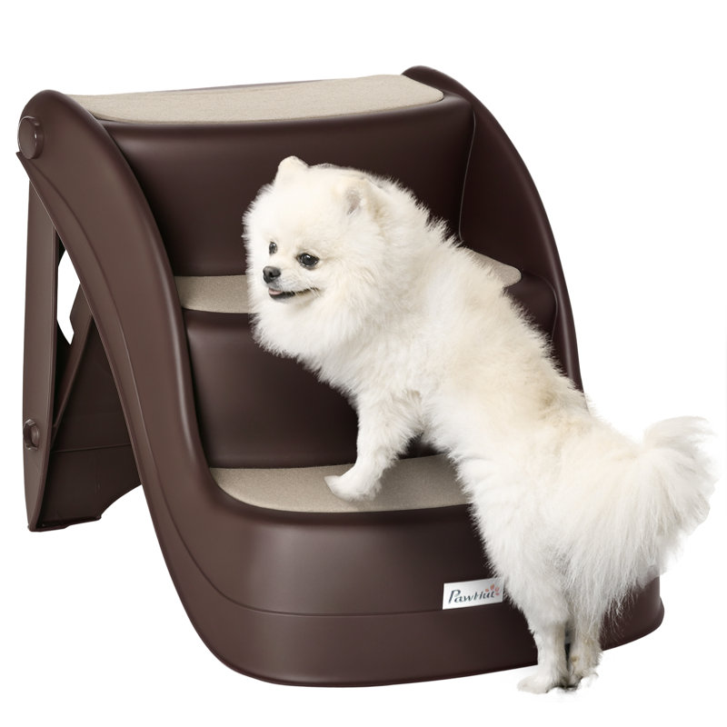 Foldable Dog Steps for Bed Sofa, Brown