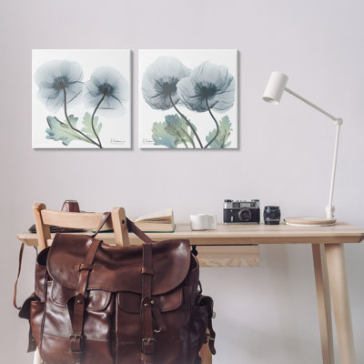 Ensemble de 2 toiles lumineuses avec fleurs saphir, design par Albert Koetsier