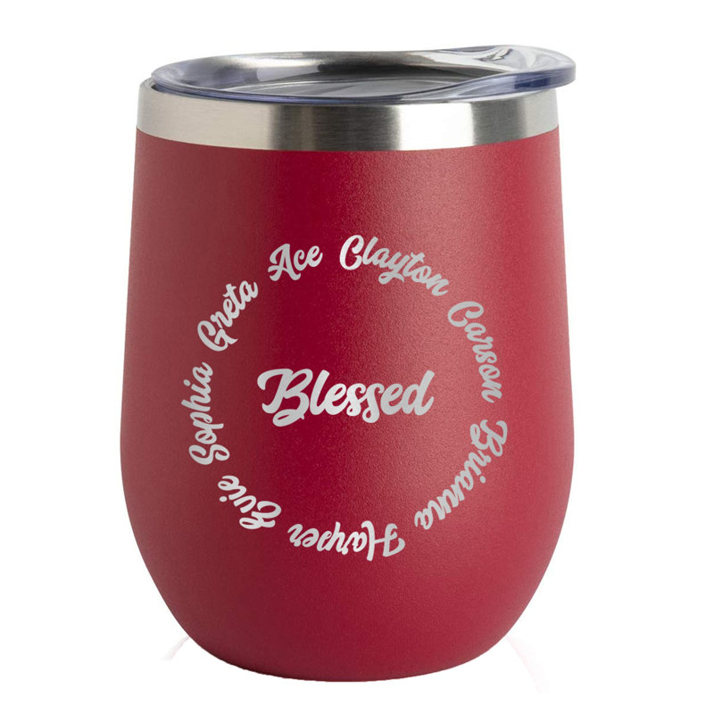 Gobelet à vin à double paroi en acier inoxydable 12 oz, Oui, Noir