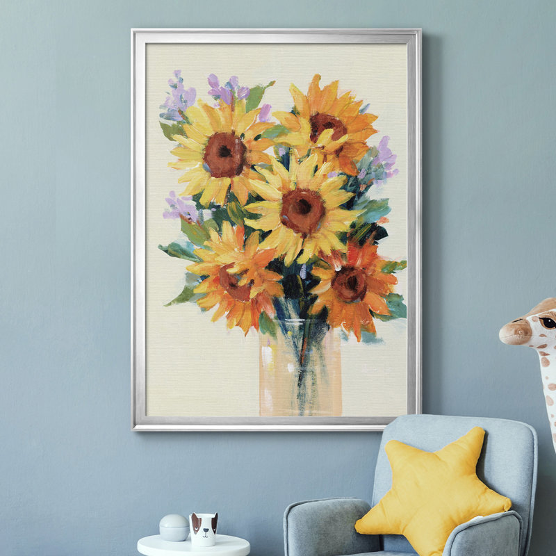 Fleurs fraîches coupées II, toile encadrée de qualité supérieure - prête à être accrochée, H 42,5 po x l 30,5 po x P 1 po