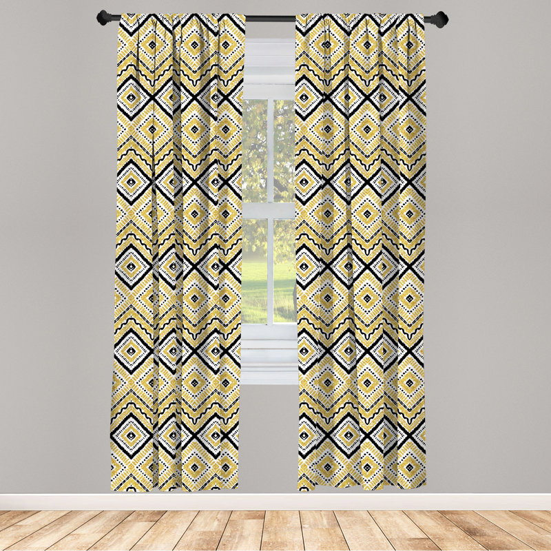 Ethnic Chevron Semi-Sheer Rod Pocket Sliding Panel, 28" x 95"