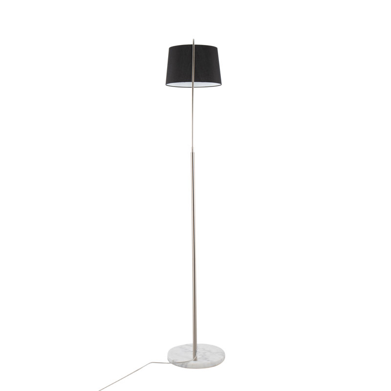 74'' Arched Floor Lamp Set, Black, White/Silver