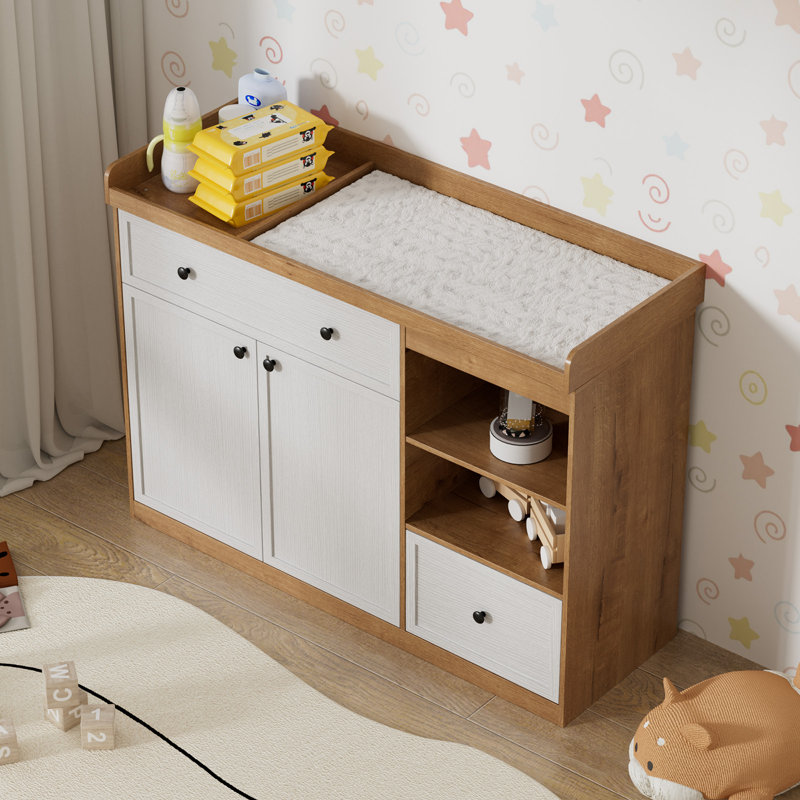 Commode à langer 47,24 "avec plateau amovible, Blanc