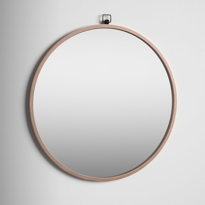 Vintage Glamour 36" Antiqued Bronze Round Wall Mirror