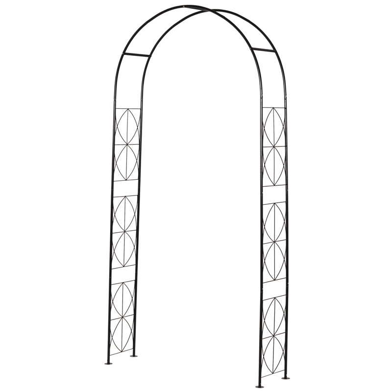 Aaliyanna Garden Patio Outdoor Arbor & Trellis Arch Support, 2.3H m Black