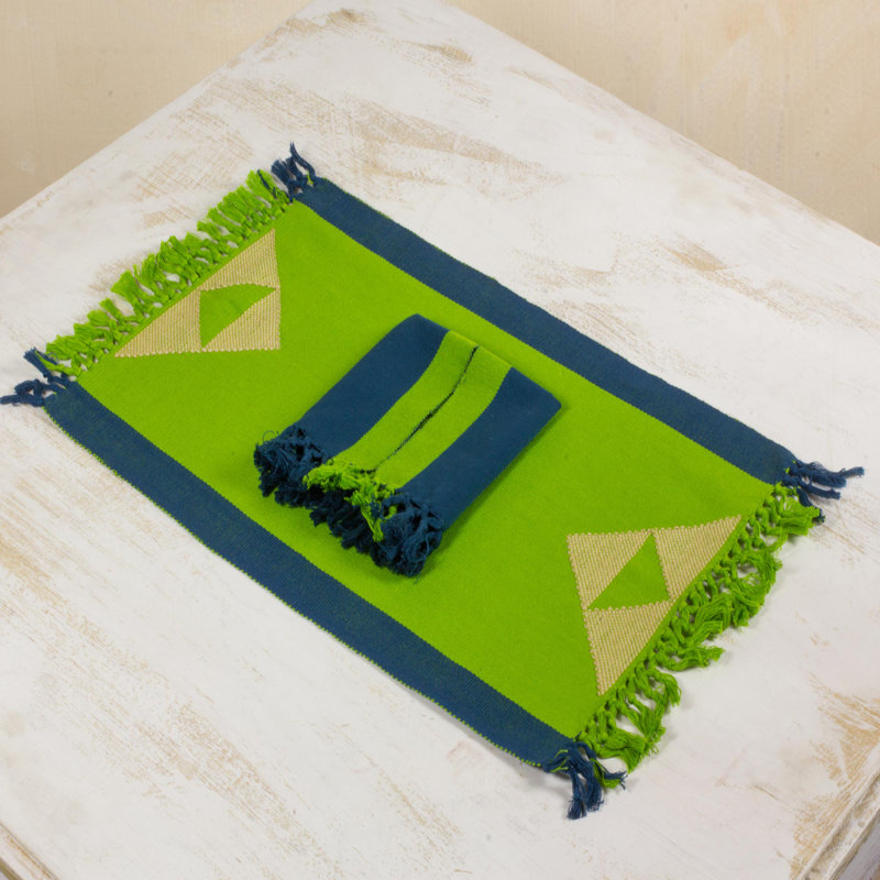 Dessus de table rectangulaire en coton Drews