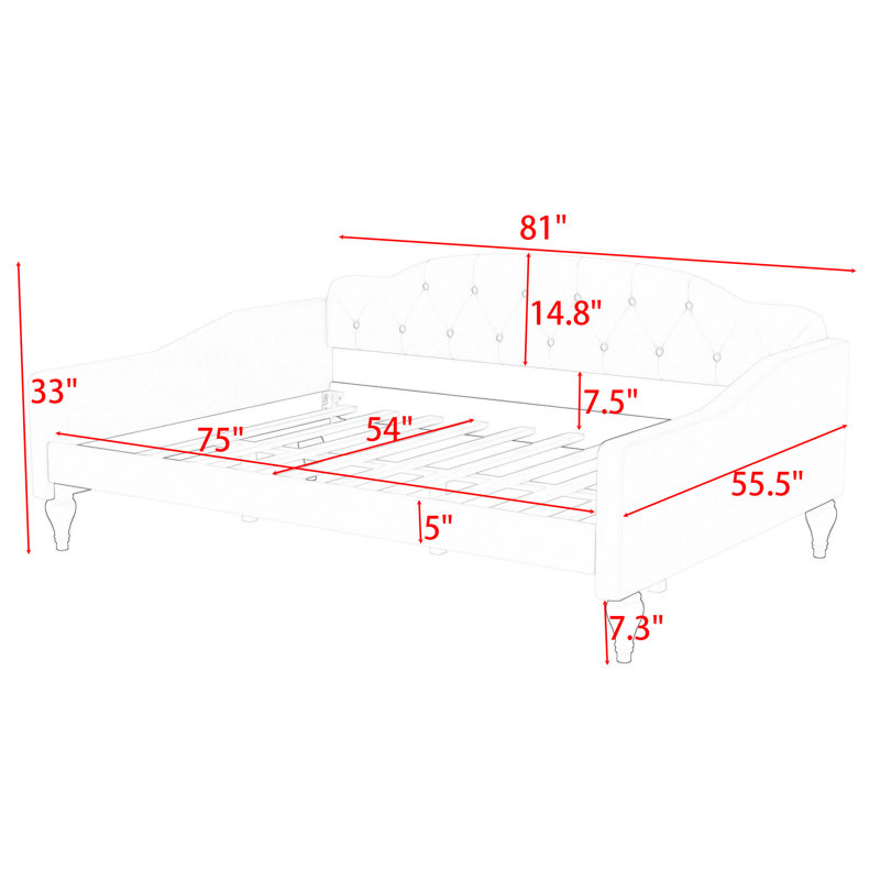 Charin Full Size Upholstered Daybed with Tufted