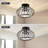 1-Light 11" Flush Mount Ceiling Light Modern Crystal Cage Black Fixture for Bedroom Hallyway Entryway-200482538