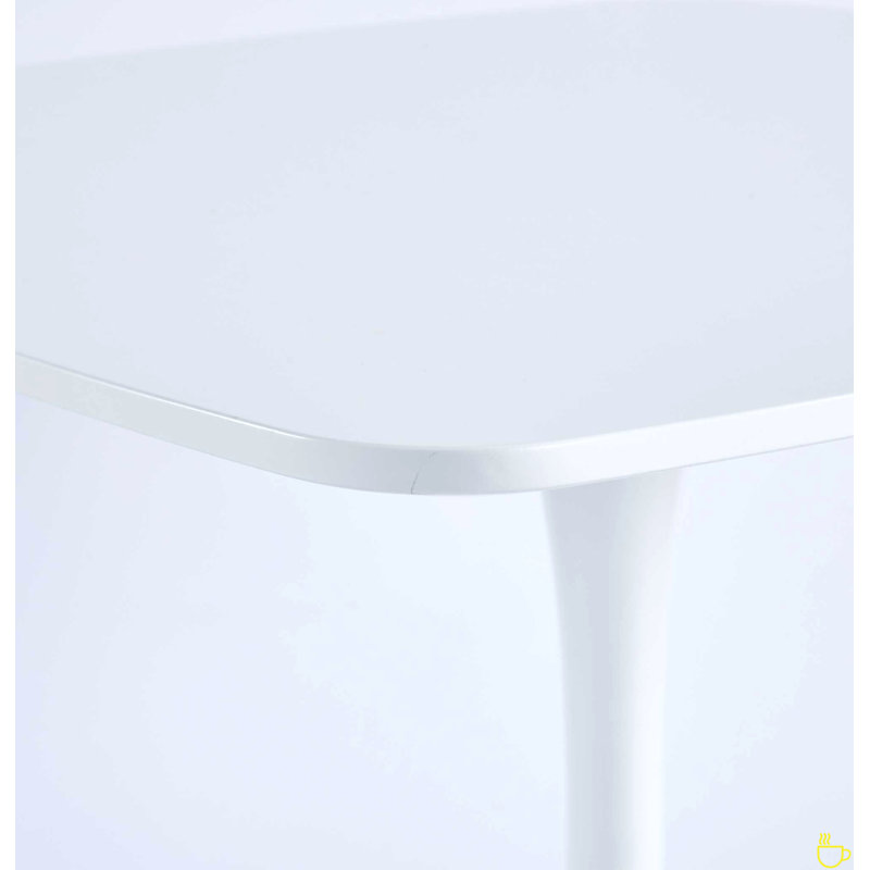 Dining Table For 4-6 People With Mdf Table Top, Pedestal Dining Table, End Table Leisure Coffee Table, White