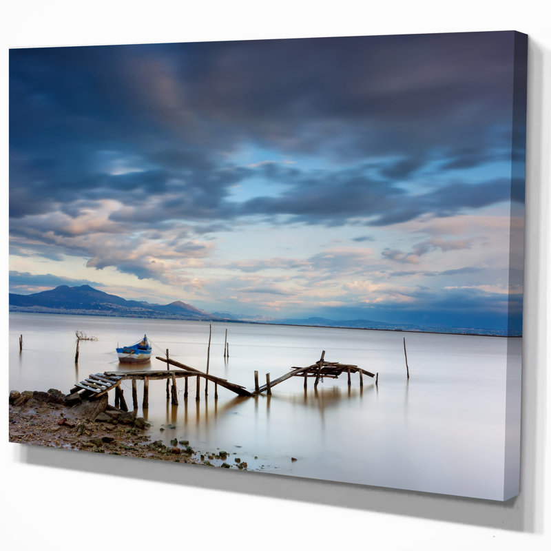 «Magic Sunrise and Wooden Pier», photographie, H 20 po x l 20 po x P 1 po, Toile tendue