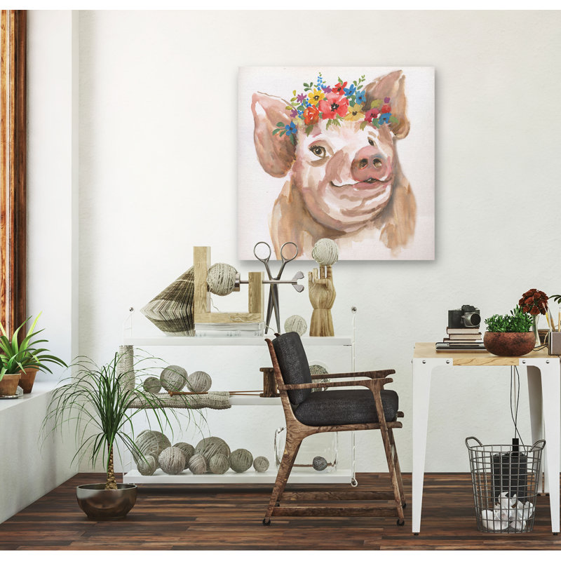 « royal porc », peinture sur toile tendue, H 24 po x l 24 po x P 1,5 po
