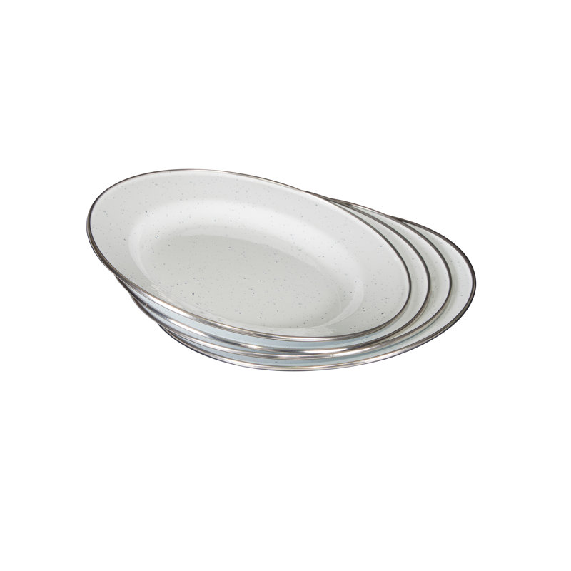 Stansport Deluxe 24-Piece Enamel Tableware Set