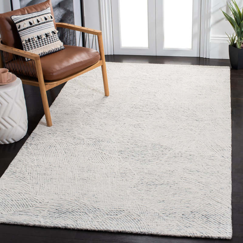 Metro Hand Tufted Indian Wool And Cotton With Latex Abstract Rug, Rectangle 4' x 6'