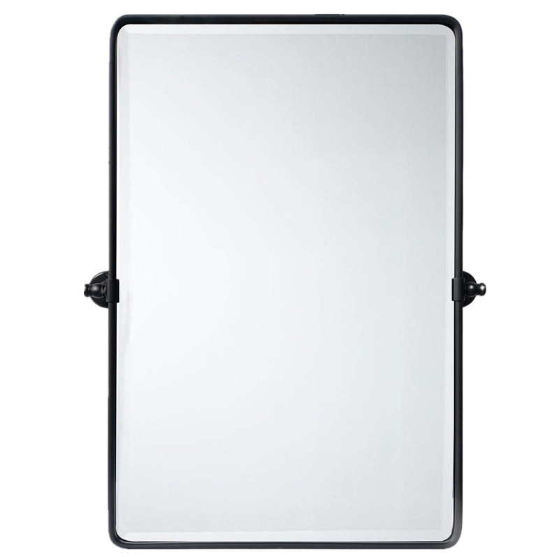 Miroir mural de salle de bain Woodvale, Noir mat, 35 po x 23 po