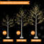 Warm White Copper Wire Tree Shaped Light(Set Of 3)