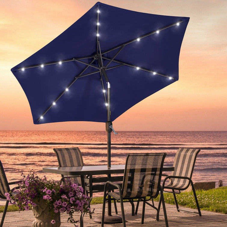 Arlmont u0026 Co. Leyla 90'' Lighted Market Umbrella u0026 Reviews | Wayfair