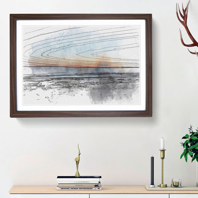 Skyline of Santa Barbara in Abstract - Picture Frame Graphic Art Print