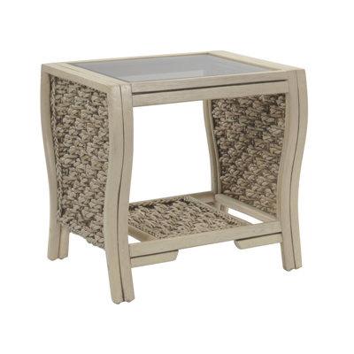 Michaela Glass Top End Table
