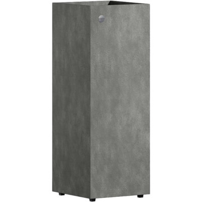 Pot de fleurs rectangulaire Reglo - Finition - Intérieur / extérieur en fibre de verre résistant aux intempéries (L 11,8 po x l 11,8 po x H 31,5 po extérieur, L 11,5 po x l 11,5 po intérieur)