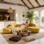 Canapé modulaire incurvé moderne jaune, canapé modulaire rembourré en polyester avec assise profonde, canapé de salon surdimensionné pour le salon, canapé de style boho de style biologique-1638696805