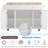 Rolling Fluted Kitchen Island With Drop Leaf, Power Outlet, 4 Doors, 3 Drawers, Curved Edge And Spice Rack