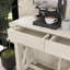 Console à 4 tiroirs en placage d'acacia avec rangement ouvert-1919922938