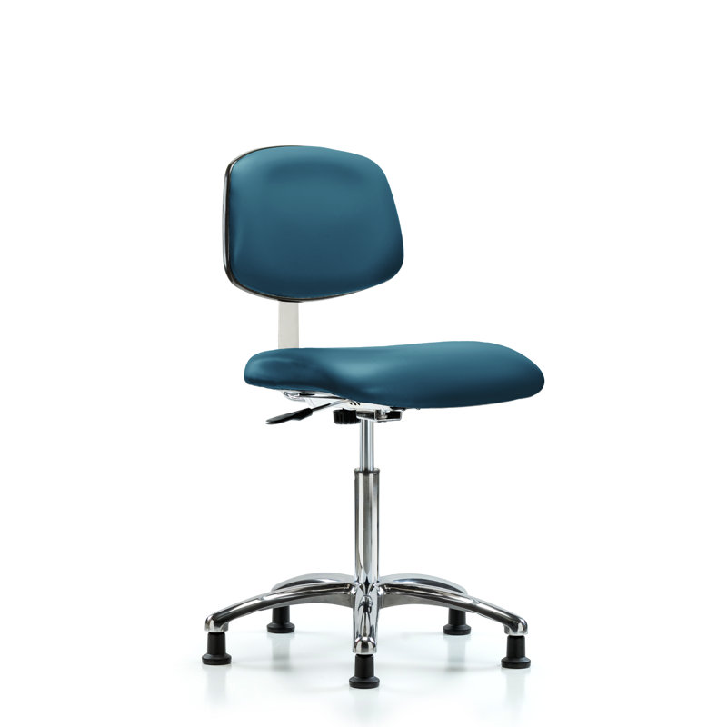 Anglie Vinyl Task Chair, Blue, Glides