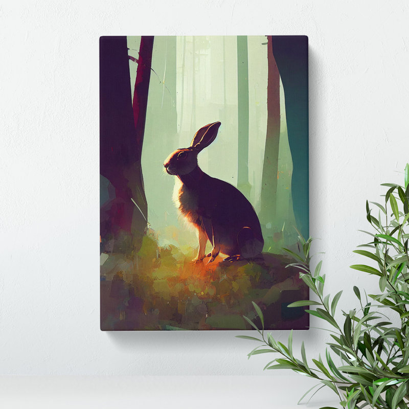 XC1022-2402X Hare In The Forest - Wrapped Canvas Print, 60cm H x 40cm W x 3cm D
