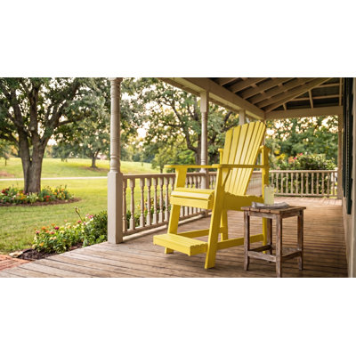 Weathercraft Elevated Adirondack Balcony Pub Chair with Built-In Footrest, Solid Wood Pressure-Treated Pine, 15 Sherwin-Williams Finish Options, Made in USA