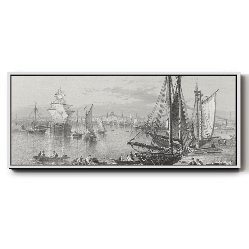 City of Boston - toile encadrée, H 12 po x l 30 po