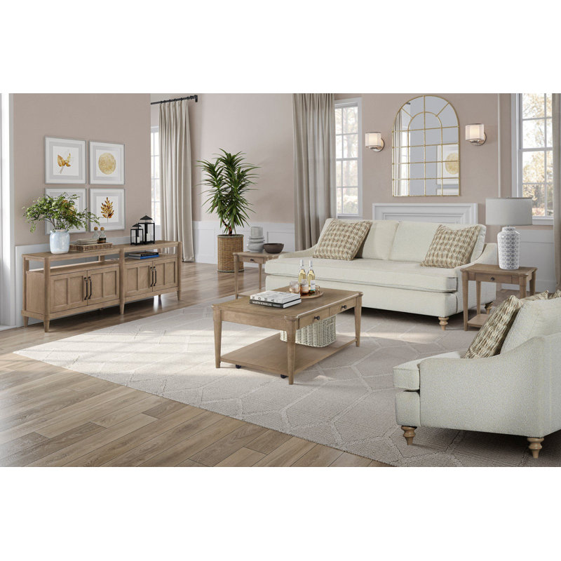 Haley Upholstered Loveseat with Pillows, White