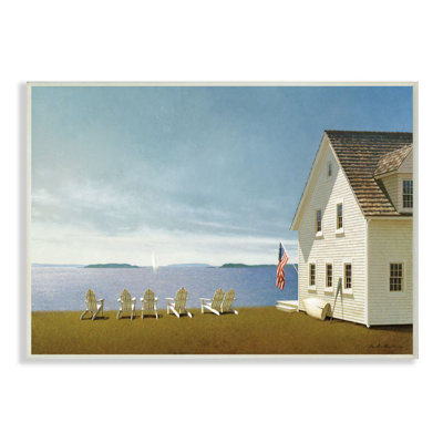 «Americana Cape House Coastal Landscape Charm Peinture» par Zhen-Huan Lu, ensemble de 2 reproductions d'art graphique