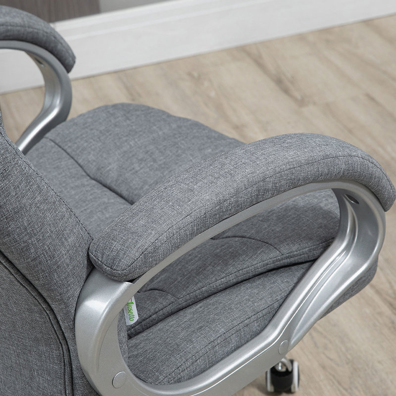 Chaise de bureau à haut dossier avec hauteur réglable et soutien lombaire pour une expérience de travail confortable, gris