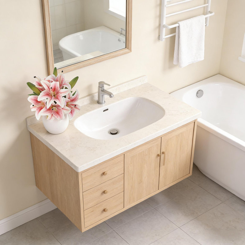 Fleurs de lis artificielles avec vase en céramique pour table, tablette, salle de bain, mariage, Rose