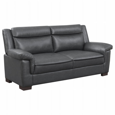 Modern Grey Sofa with Pillow Top Arms