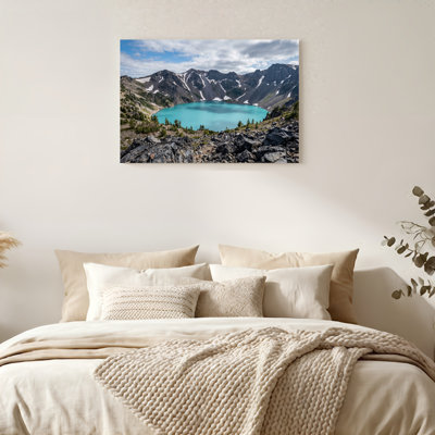 Art mural sur toile Gallery Wrap pour le salon, la chambre à coucher, le bureau ou le vestibule - décoration murale décorative avec lac de montagne