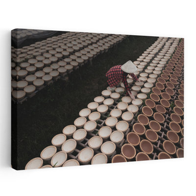 Vietnamese Pottery Craft Traditional Abstract Landscape Nature Wall Art