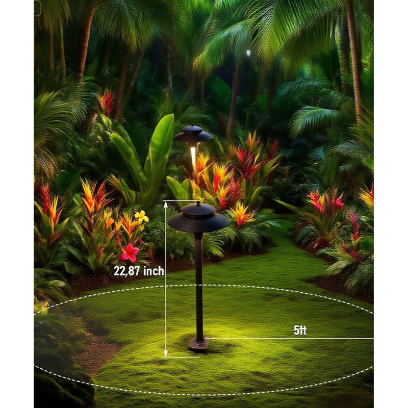 Éclairage de sentier à basse tension à DEL 5CCT sélectionnable, imperméable, à double couche CRI90 IP65, éclairage de paysage en aluminium, paquet de 6
