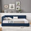 Lit de jour double rembourré en velours avec dossier et accoudoirs capitonnés, cadre de canapé-lit pour la chambre à coucher ou le salon, brun (80,5 po x 59 po x 30,5 po)-965273558-965273556