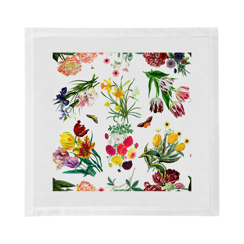 Flora Fauna Cotton Sateen Dinner Napkins