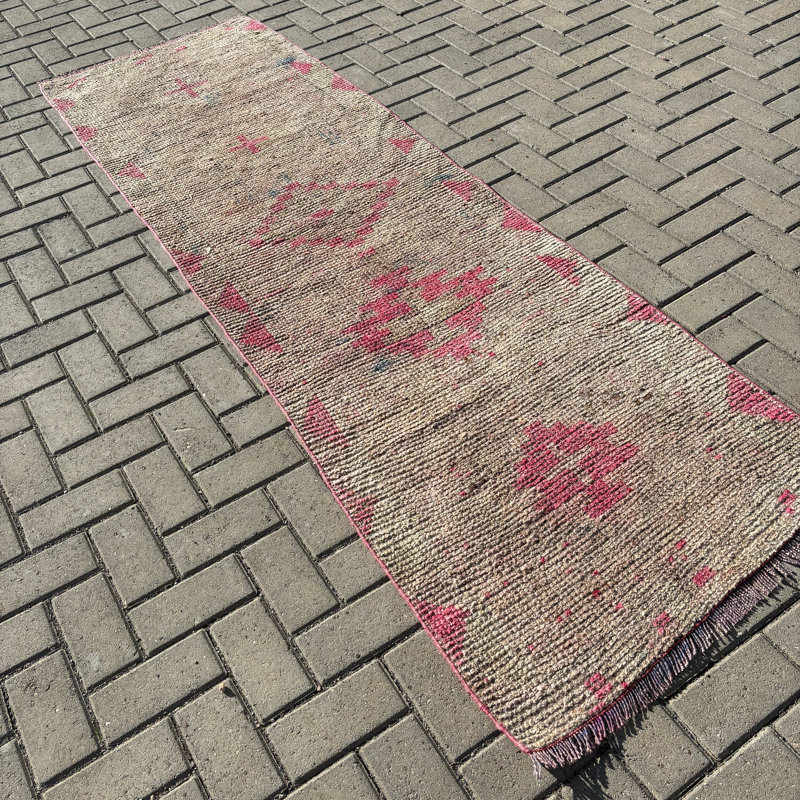 Tapis de couloir rétro en laine 31,5 x 101,2 po