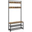 Keiveon 33.5" Wide Metal Hall Tree with Shoe Storage & Bench & Movable Hooks-887863657