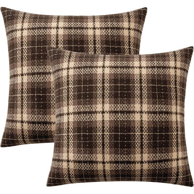 Tartan Plaid Throw Pillow Covers – Vintage Scottish Pattern Decorative Cushion Covers for Farmhouse, Rustic Fall & Winter Home Décor (Set of 2, Covers Only)