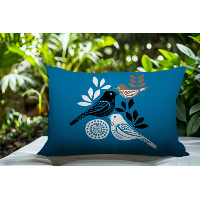 Oreiller rectangulaire réversible intérieur / extérieur Emy Bird