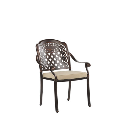 Frame Stackable Outdoor Patio Dining Side Chair with Cushion