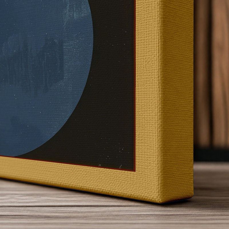Chromatic Balance Geometric - Wrapped Canvas, 24x16 - 61.0 x 40.6 cm, Ochre Border