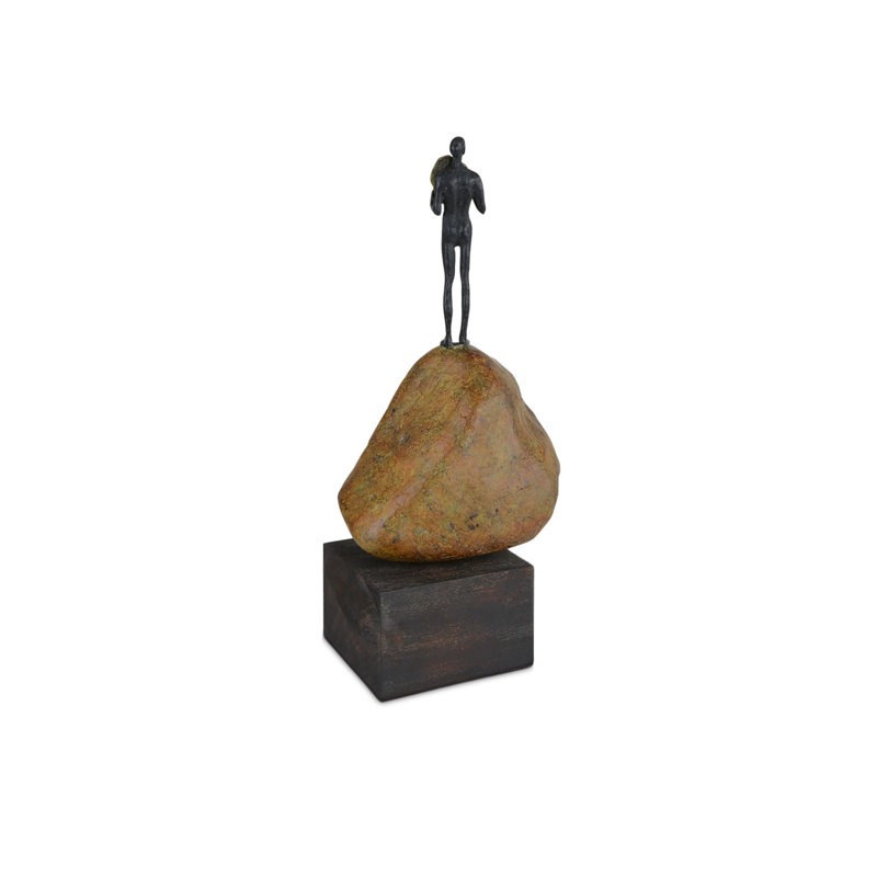 Man On Rock Medium Bronze