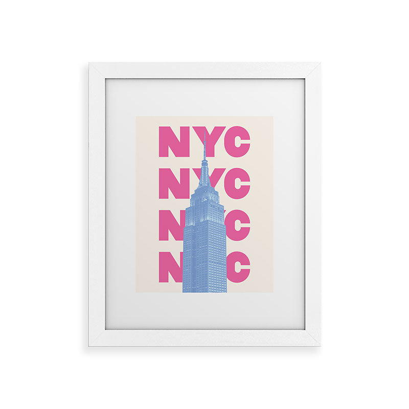 «April Lane Art NYC Empire State Building», reproduction d'art encadrée, Blanc, H 36 po x l 24 po