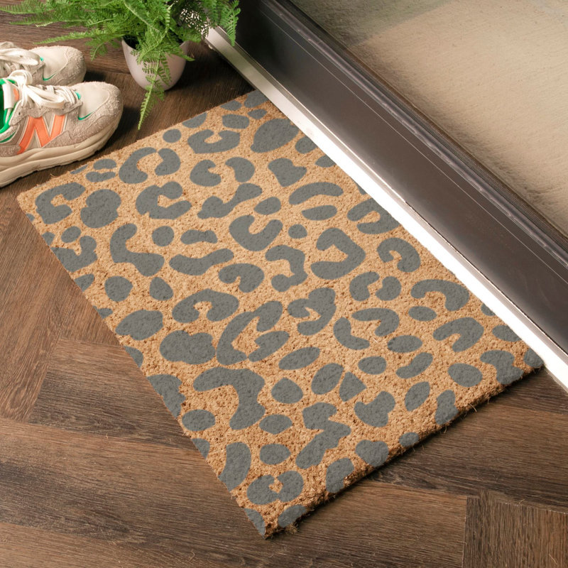 Aviana Non-Slip Indoor Doormat, Yellow/Grey, Rectangle 60 x 40cm